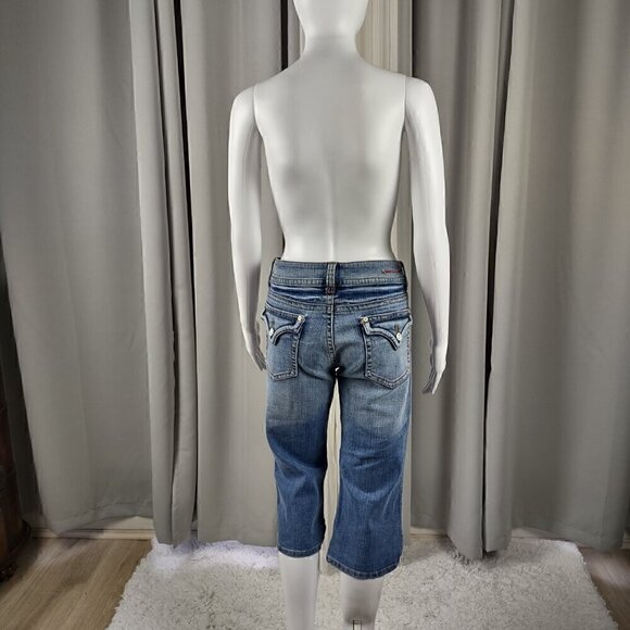 Vigoss Womens Cotton Blend 5 Pocket Blue Capri Jeans Style C1817J Size 11 - Picture 3 of 12